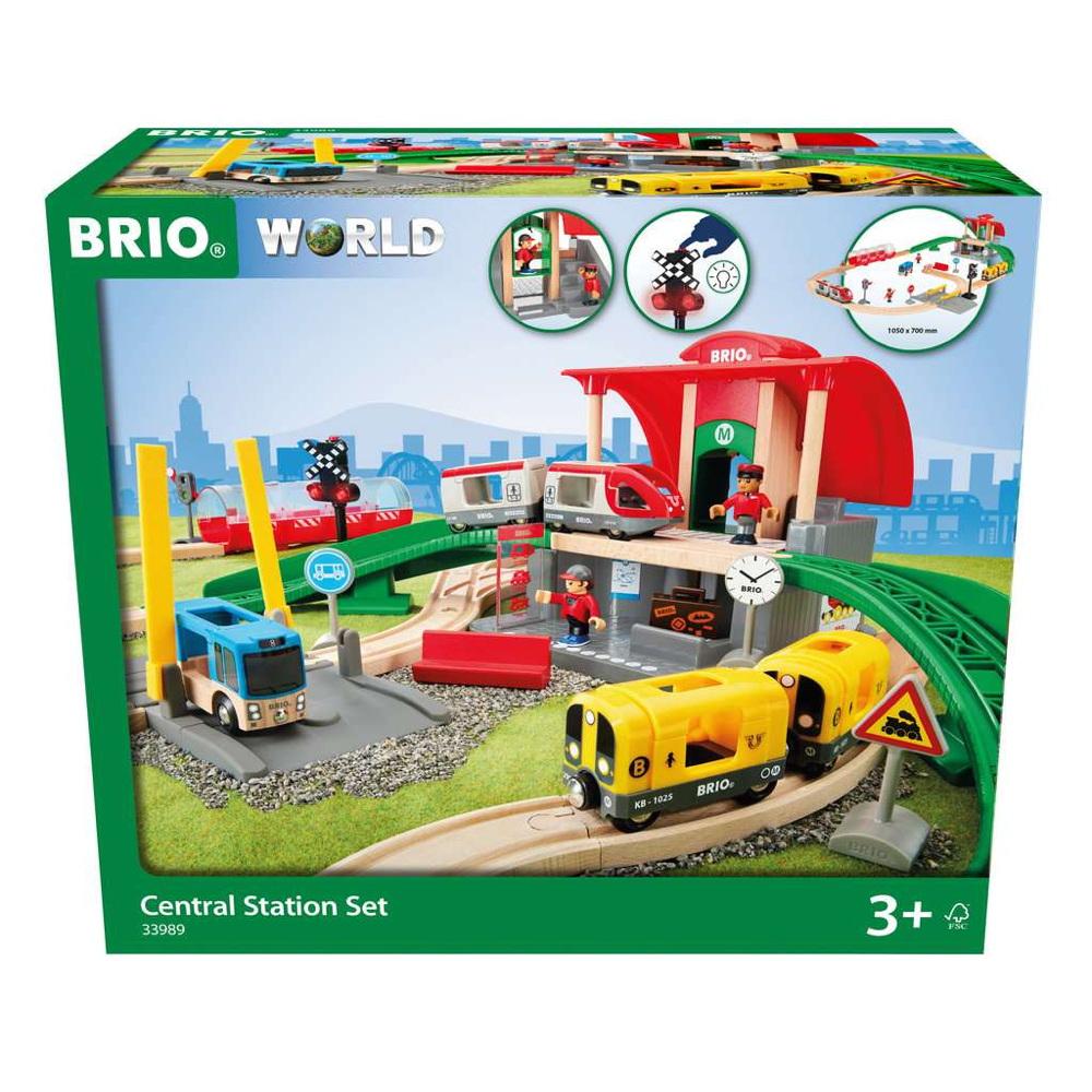Brio World Eisenbahn Set Großes City Bahnhof Set 37 Teile 33989