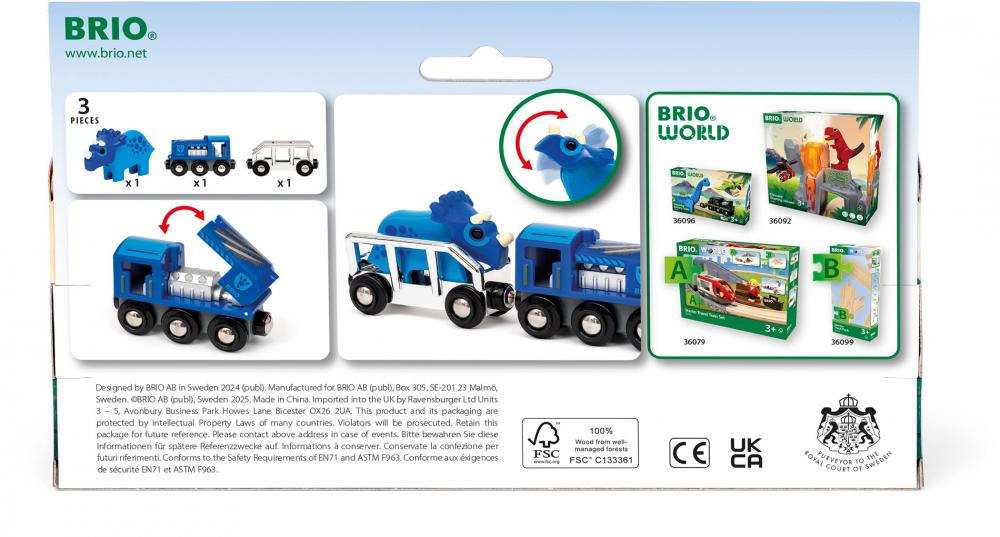 Brio World Eisenbahn Zug Sondereditionszug 2025 Dinosaurierzug 3Teile 36111