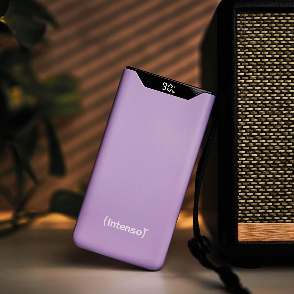 Intenso Powerbank F20000 PD Qualcomm Quick Charge 3.0 20000 mAh 1x USB Typ A und C OUT lila