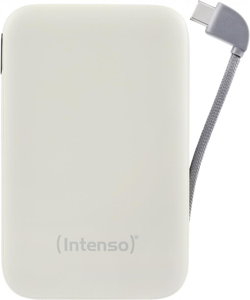 Intenso Powerbank mobile Ladestation S 10000 mAh PD Typ C USB OUT integriertes Kabel beige