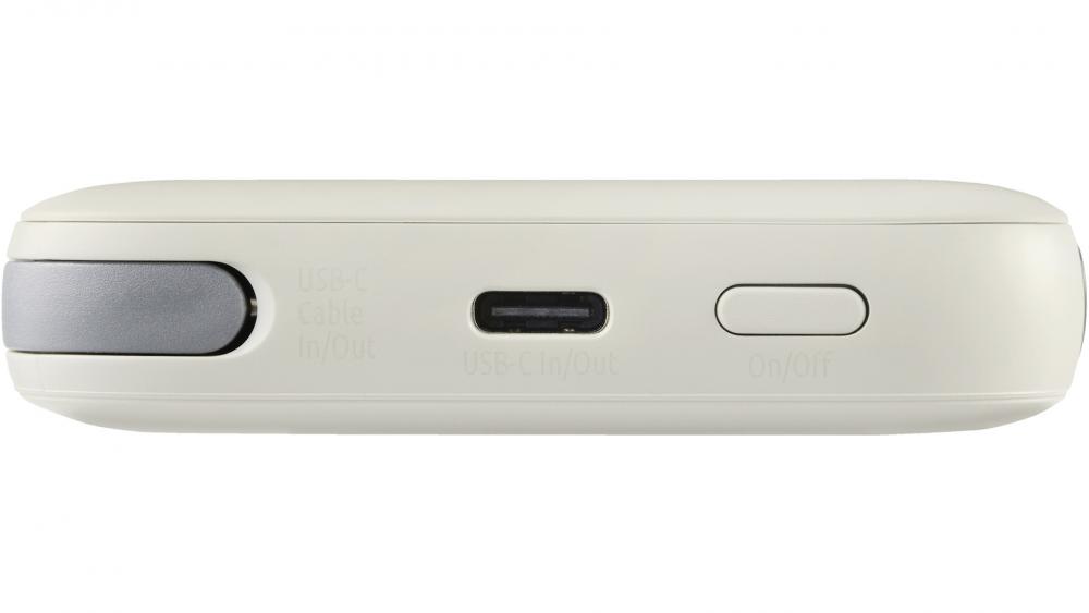 Intenso Powerbank mobile Ladestation S 10000 mAh PD Typ C USB OUT integriertes Kabel beige