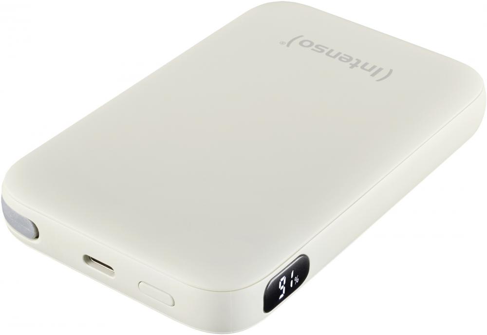 Intenso Powerbank mobile Ladestation S 10000 mAh PD Typ C USB OUT integriertes Kabel beige