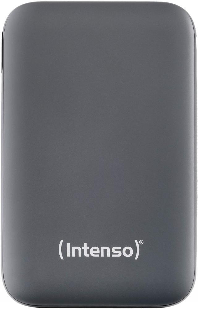 Intenso Powerbank mobile Ladestation S 10000 mAh PD Typ C USB OUT integriertes Kabel grau