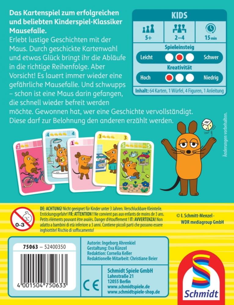 Schmidt Spiele Kartenspiel Kinderkartenspiel Maus Raus aus der Mausefalle 75063