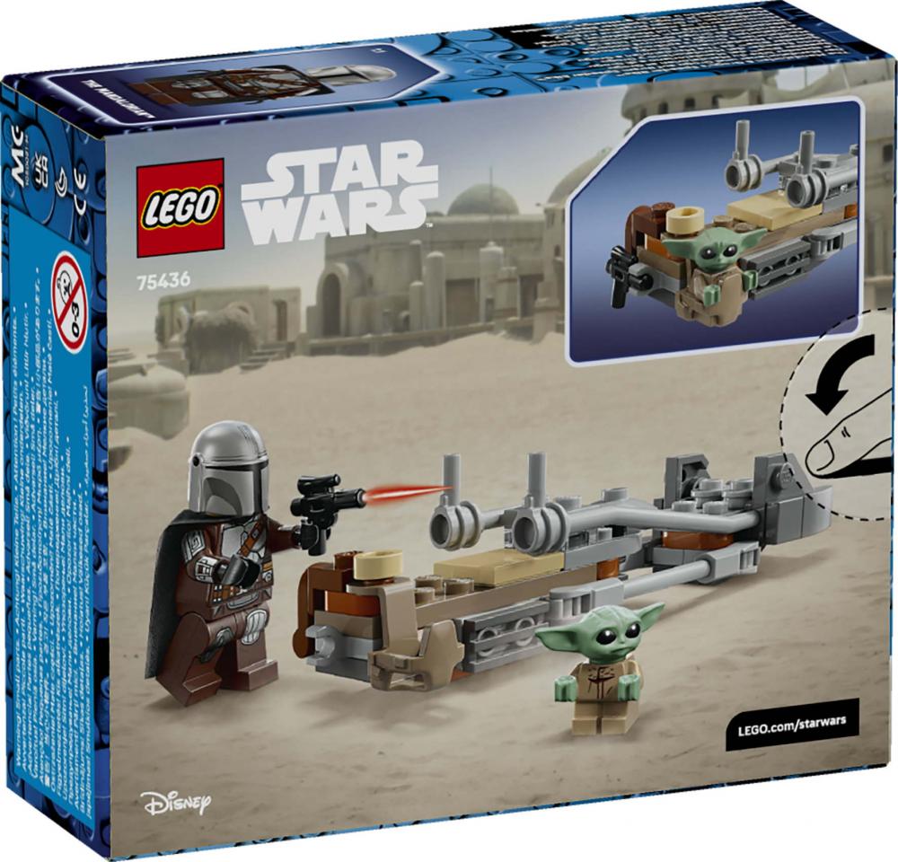LEGO® Star Wars™ Der Mandalorianer und Grogu auf ihrem Speeder Bike™ 58 Teile 75436