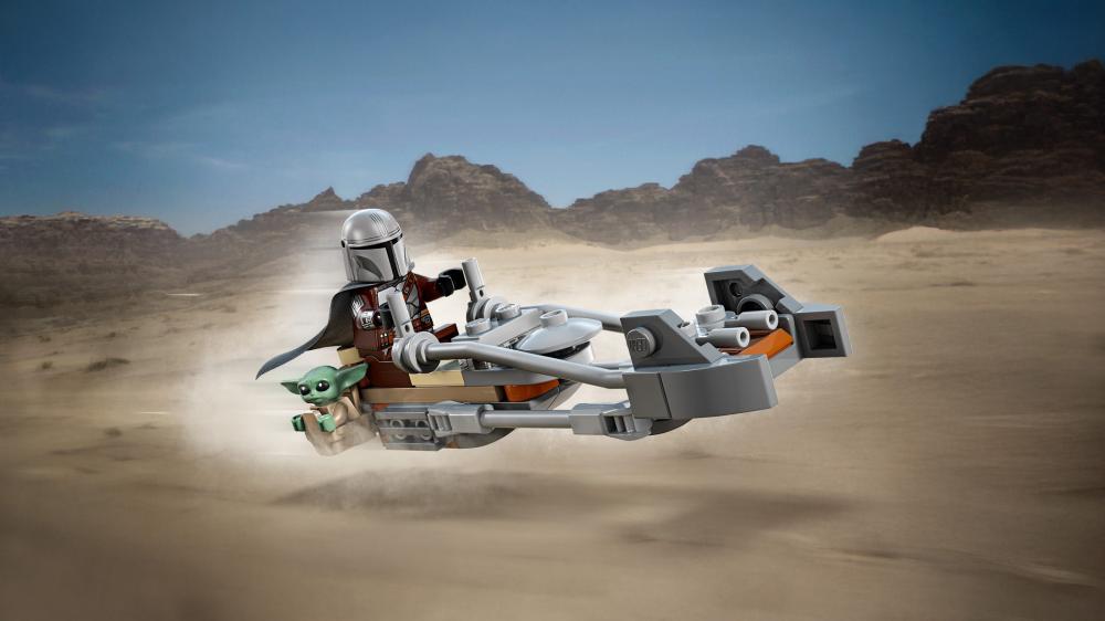 LEGO® Star Wars™ Der Mandalorianer und Grogu auf ihrem Speeder Bike™ 58 Teile 75436