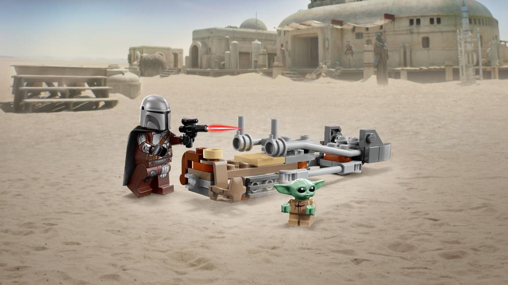 LEGO® Star Wars™ Der Mandalorianer und Grogu auf ihrem Speeder Bike™ 58 Teile 75436