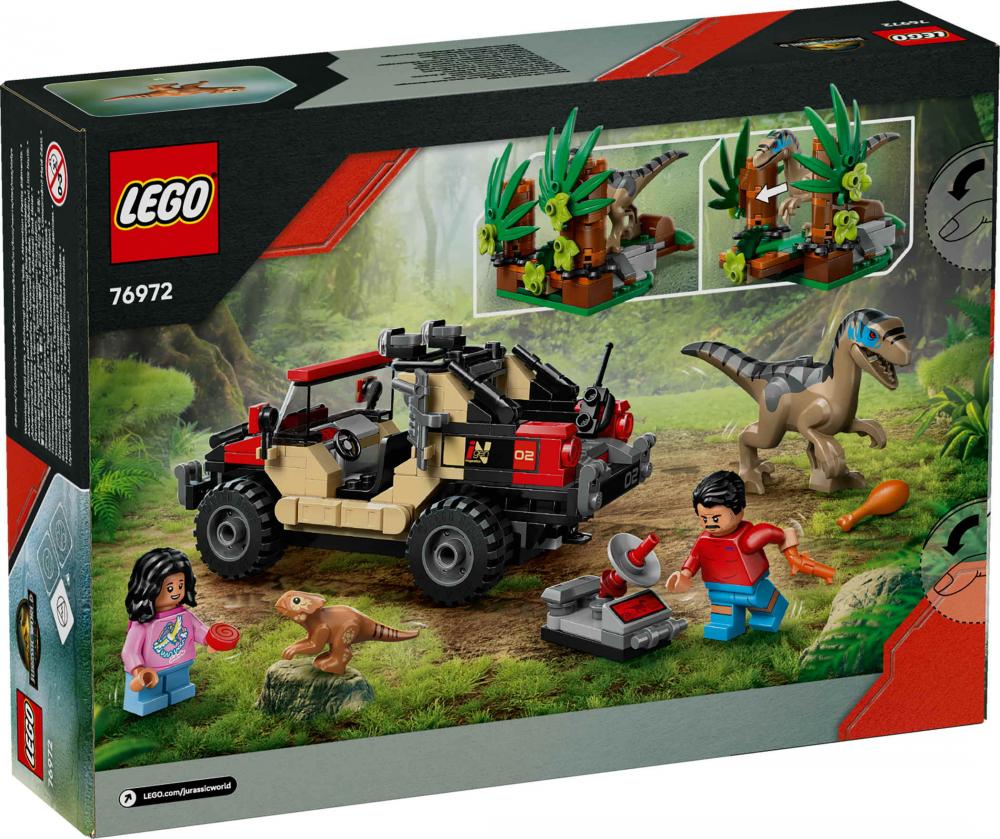LEGO® Jurassic World™ Raptor: Verfolgungsjagd mit dem Geländewagen 285 Teile 76972
