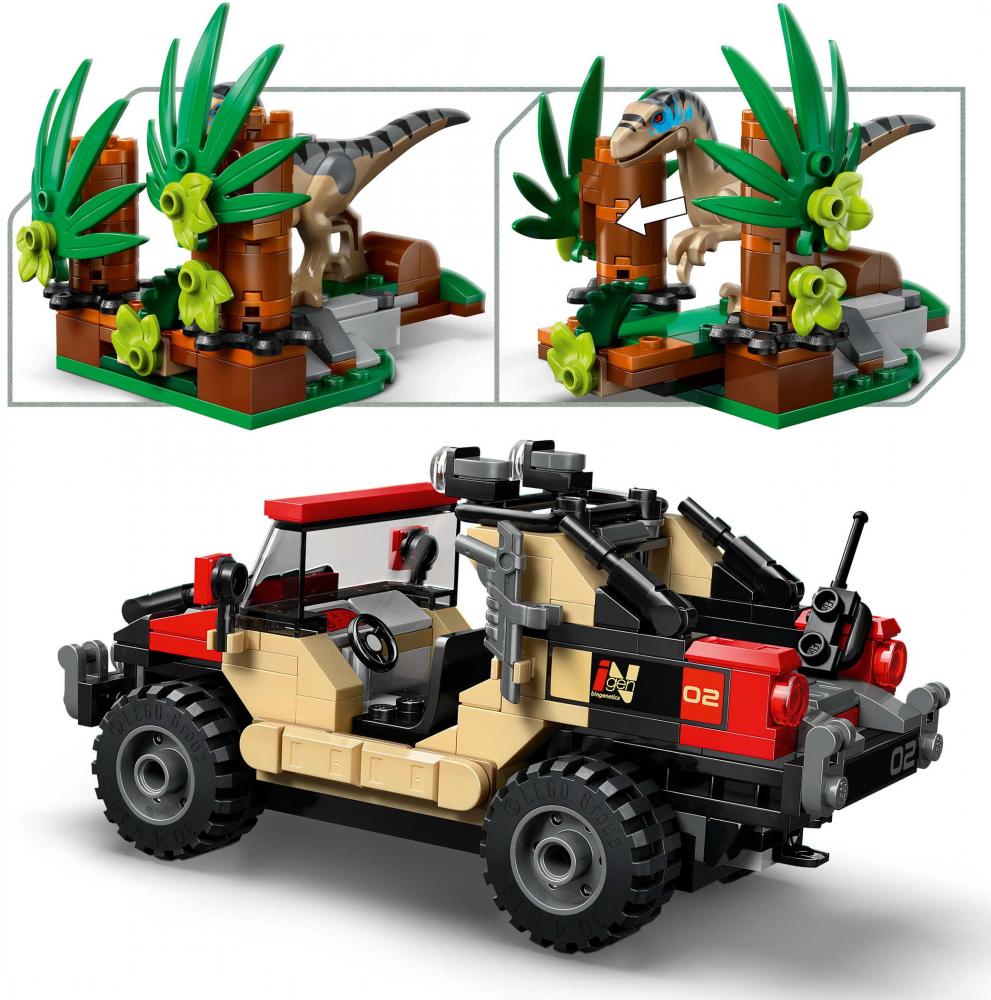LEGO® Jurassic World™ Raptor: Verfolgungsjagd mit dem Geländewagen 285 Teile 76972