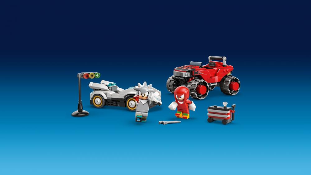 LEGO® Sonic Silvers Auto vs. Knuckles' Monstertruck 378 Teile 77118
