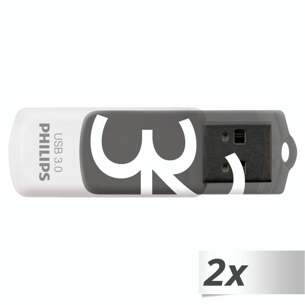 Philips USB Stick 32GB Speicherstick Vivid Edition grau USB 3.0 2er Pack