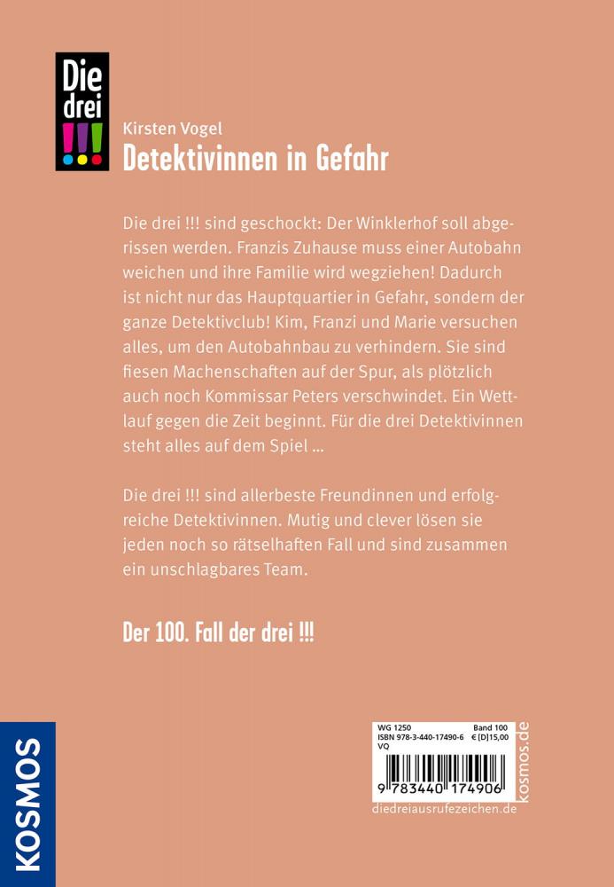 Kosmos Buch Die drei !!! Band 100 Detektivinnen in Gefahr 17490