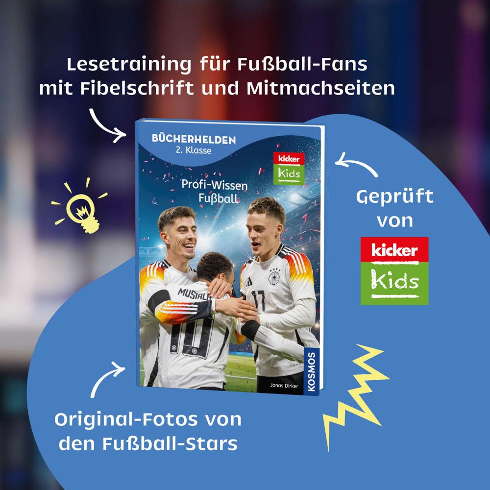 Kosmos Buch Lesen lernen Bücherhelden 2.Kl. KickerKids Profiwissen Fußball 18295