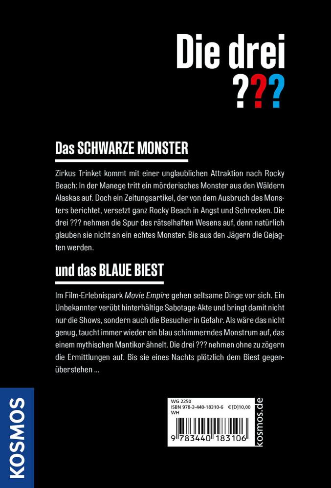 Kosmos Buch Die drei ??? Doppelband Das schwarze Monster und das blaue Biest 18310