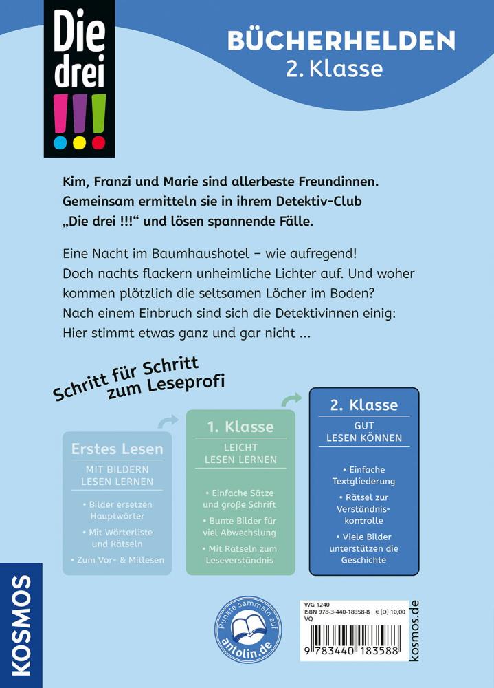 Kosmos Buch Die drei !!! Bücherhelden 2.Kl. Tatort Baumhaus 18358