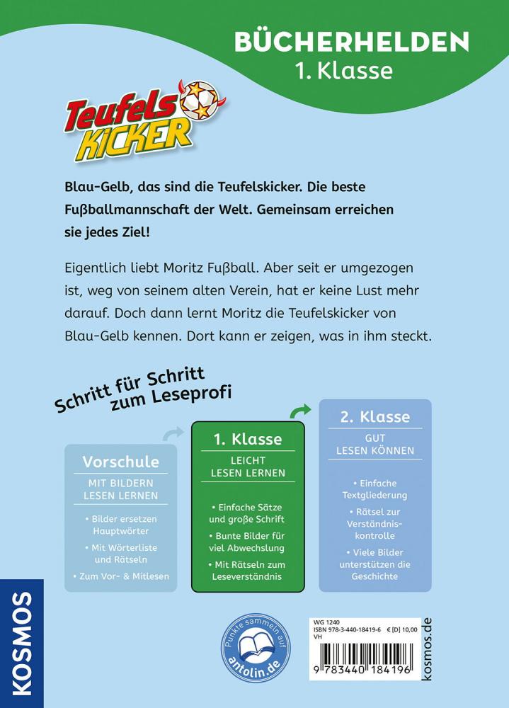 Kosmos Buch Lesen lernen Bücherhelden 1.Kl. Teufelskicker Moritz macht das Spiel 18419