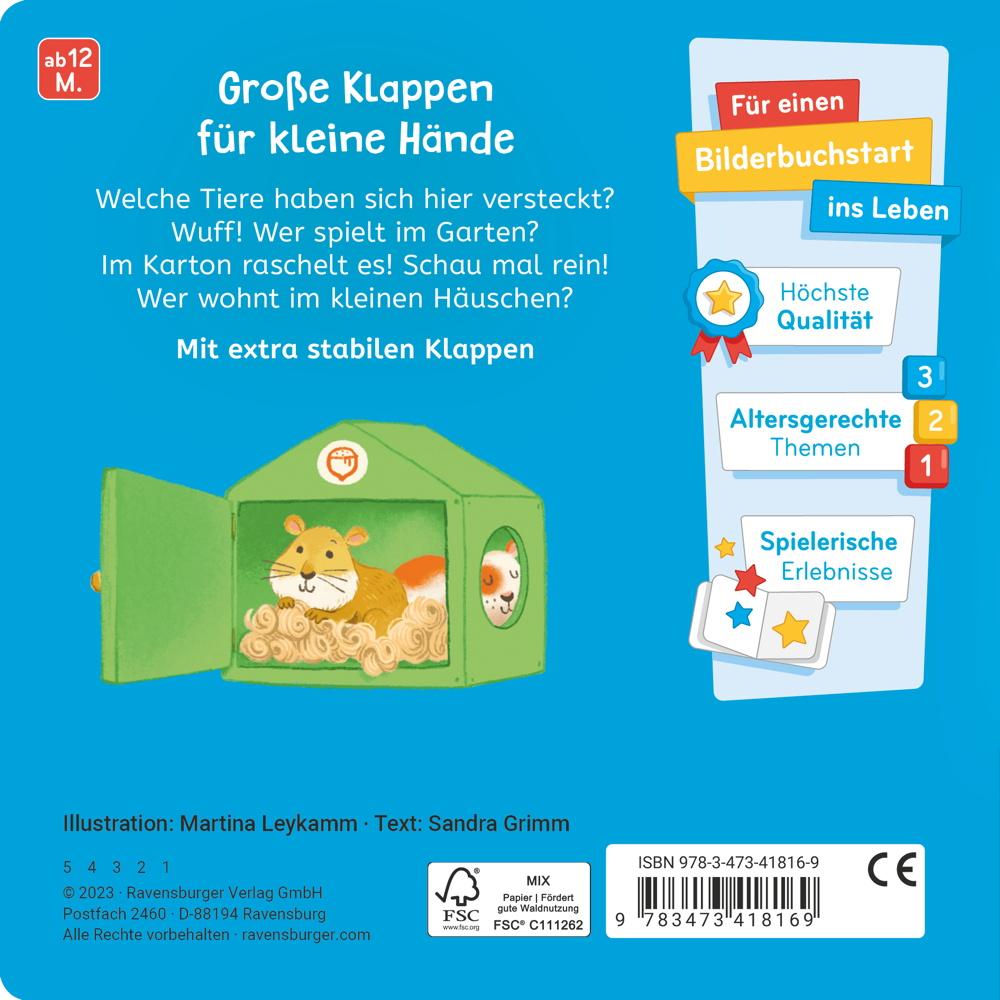 Ravensburger Buch Pappbilderbuch Was siehst du? Klapp auf, klapp zu! Meine Tiere 41816