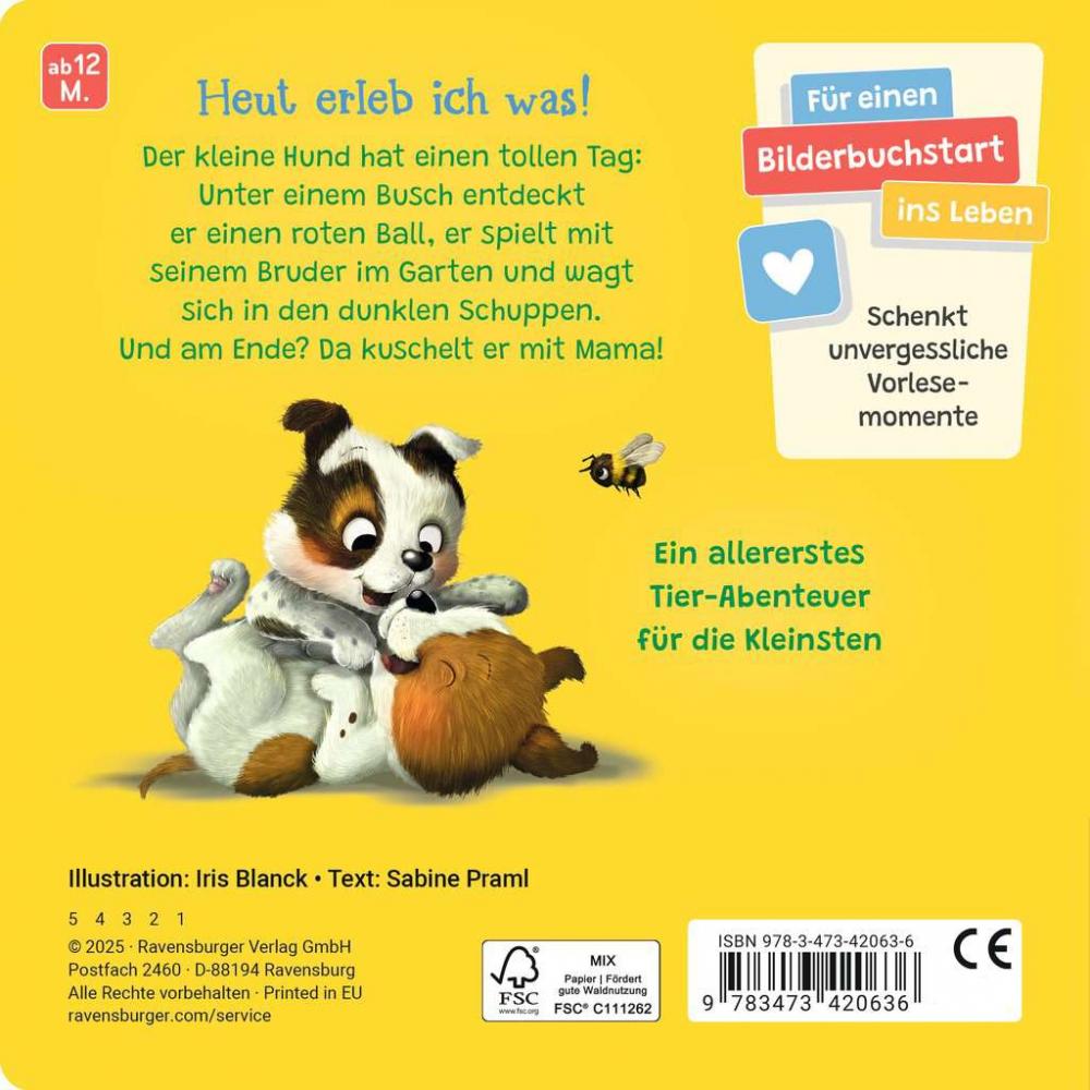 Ravensburger Buch Pappbilderbuch Vorlesen Hallo, hier bin ich! ruft der kleine Hund 42063