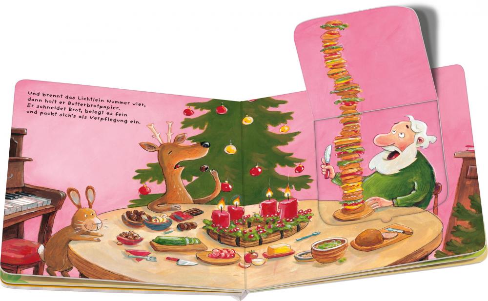 Ravensburger Buch Pappbilderbuch Advent, Advent, der Weihnachtsmann rennt! 42121