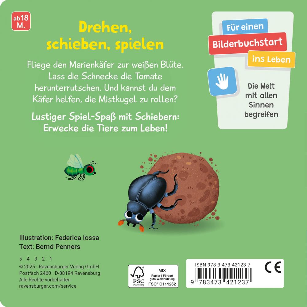 Ravensburger Buch Pappbilderbuch Mein Schiebe Mitmachbuch Kleine Tiere 42123