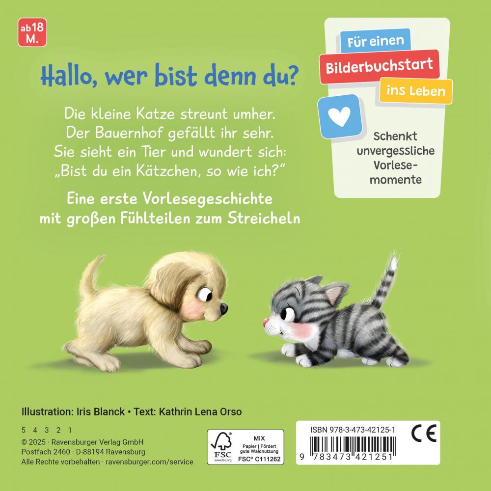 Ravensburger Buch Mein erstes Vorlese Fühlbuch Bist du eine Katze? 42125