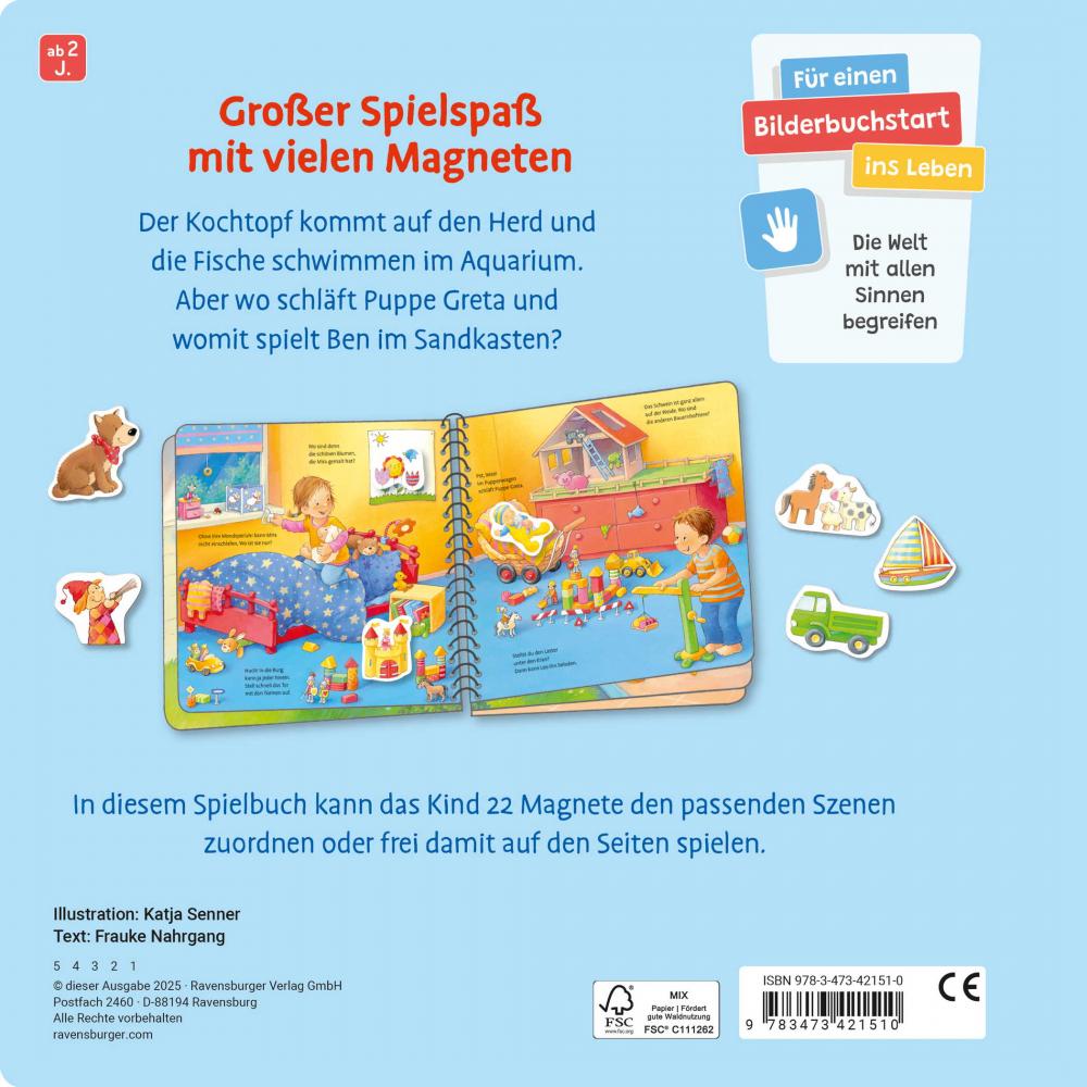 Ravensburger Buch Pappbilderbuch großes Magnetbuch Was gehört zusammen? 42151