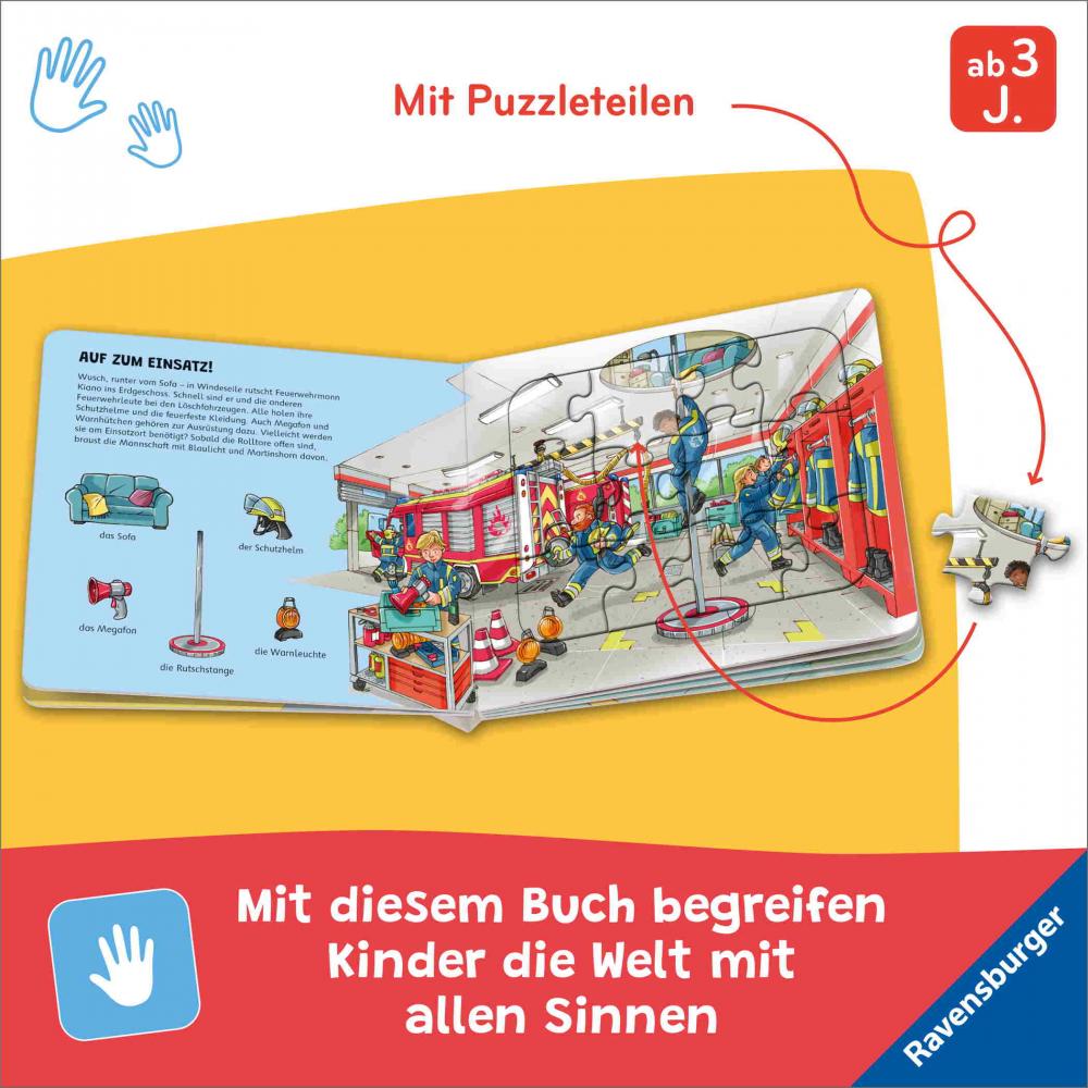Ravensburger Buch Pappbilderbuch Mitmachen Ravensburger Puzzle Buch Feuerwehr 42208