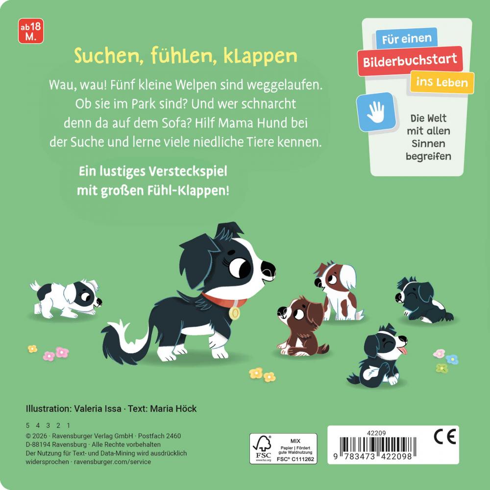 Ravensburger Buch Pappbilderbuch Mitmachen Wo seid ihr, kleine Hunde? 42209