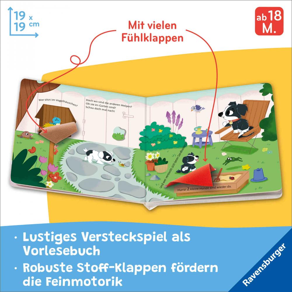 Ravensburger Buch Pappbilderbuch Mitmachen Wo seid ihr, kleine Hunde? 42209