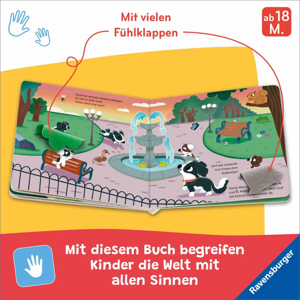 Ravensburger Buch Pappbilderbuch Mitmachen Wo seid ihr, kleine Hunde? 42209