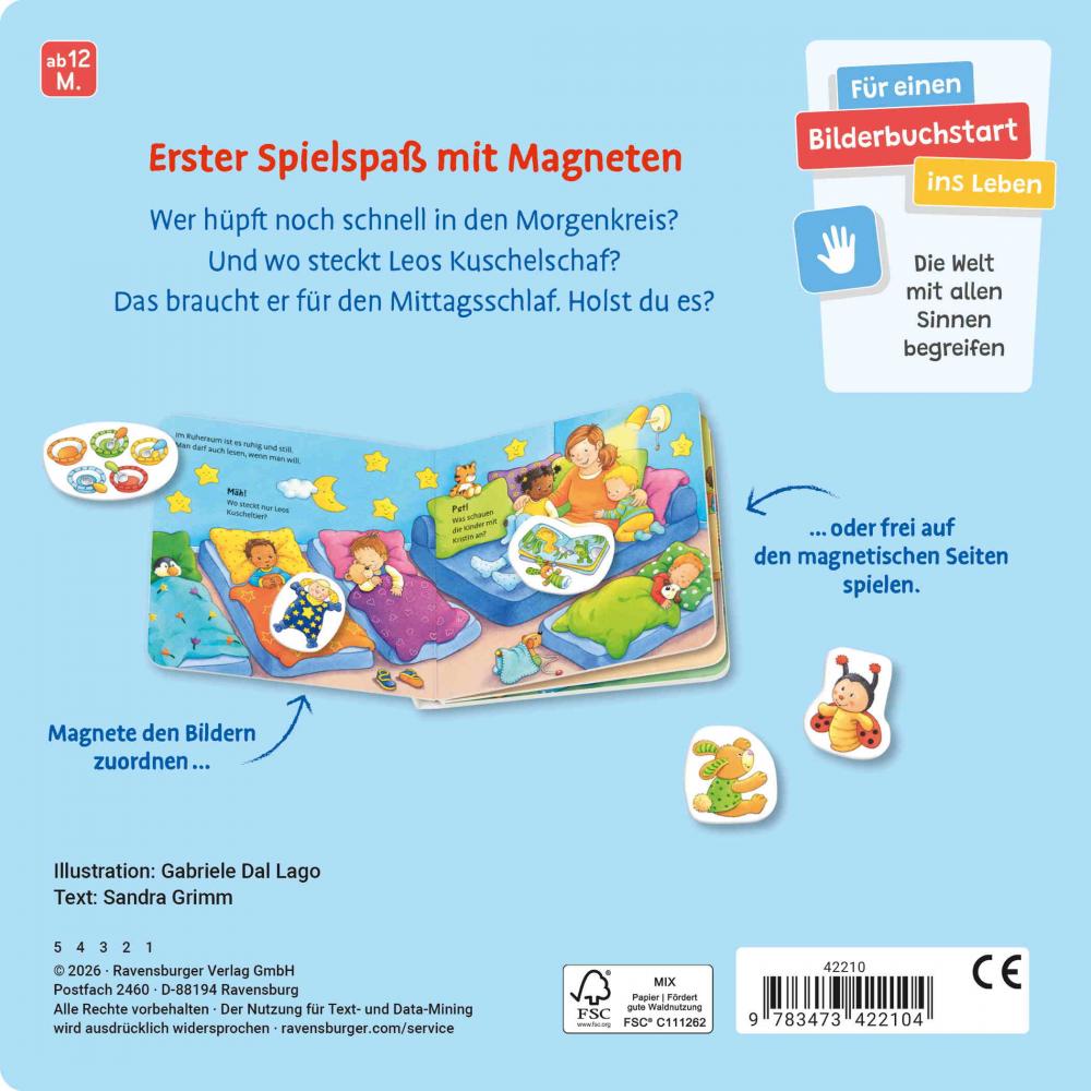 Ravensburger Buch Pappbilderbuch Mitmachen Mein erstes Magnetbuch Was machen wir in der Kita? 42210