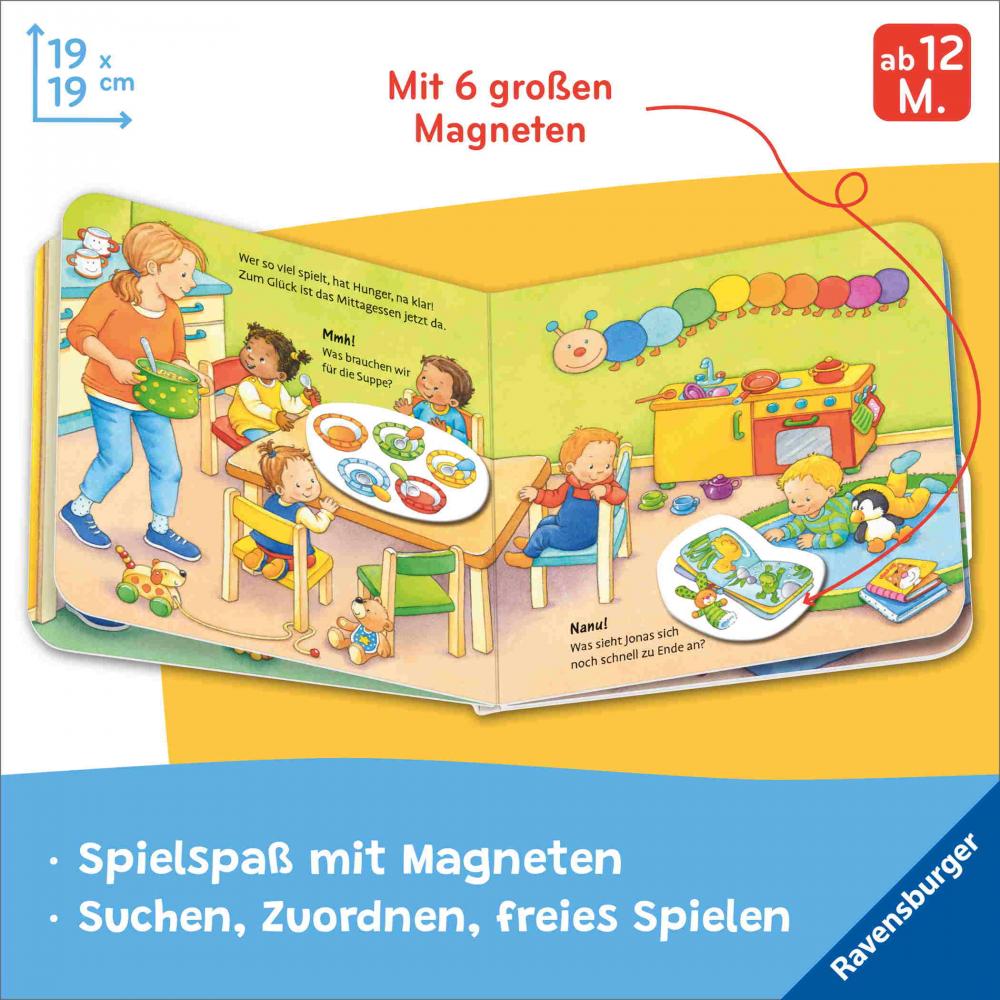 Ravensburger Buch Pappbilderbuch Mitmachen Mein erstes Magnetbuch Was machen wir in der Kita? 42210