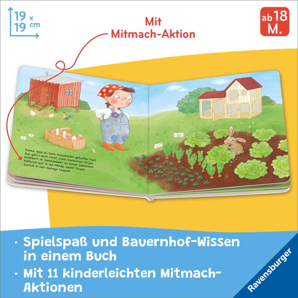 Ravensburger Buch Pappbilderbuch Mitmachen Fahr mit dem Traktor! Mein Bauernhof Mitmachbuch 42211
