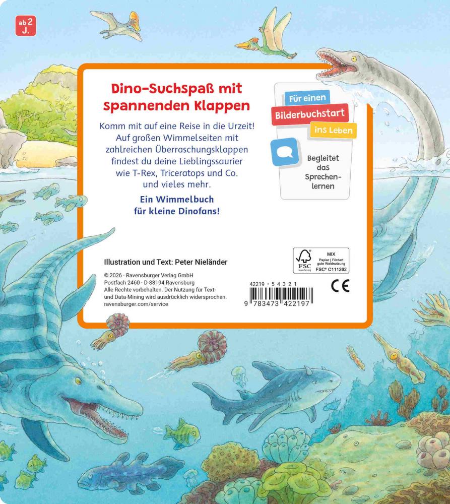 Ravensburger Buch Pappbilderbuch Spracherwerb Mein Sachen suchen Wimmelbuch Dinosaurier 42219