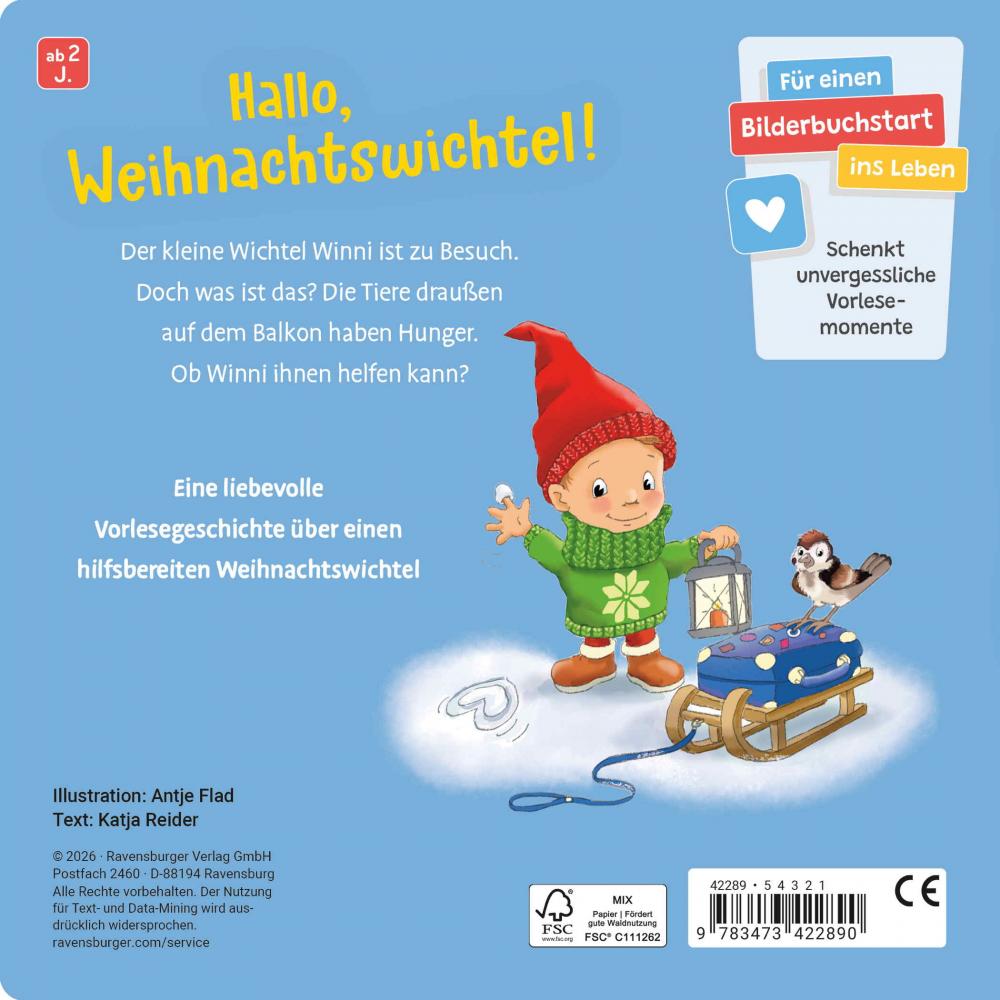 Ravensburger Buch Pappbilderbuch Vorlesen Die Tiere und der Weihnachtswichtel 42289