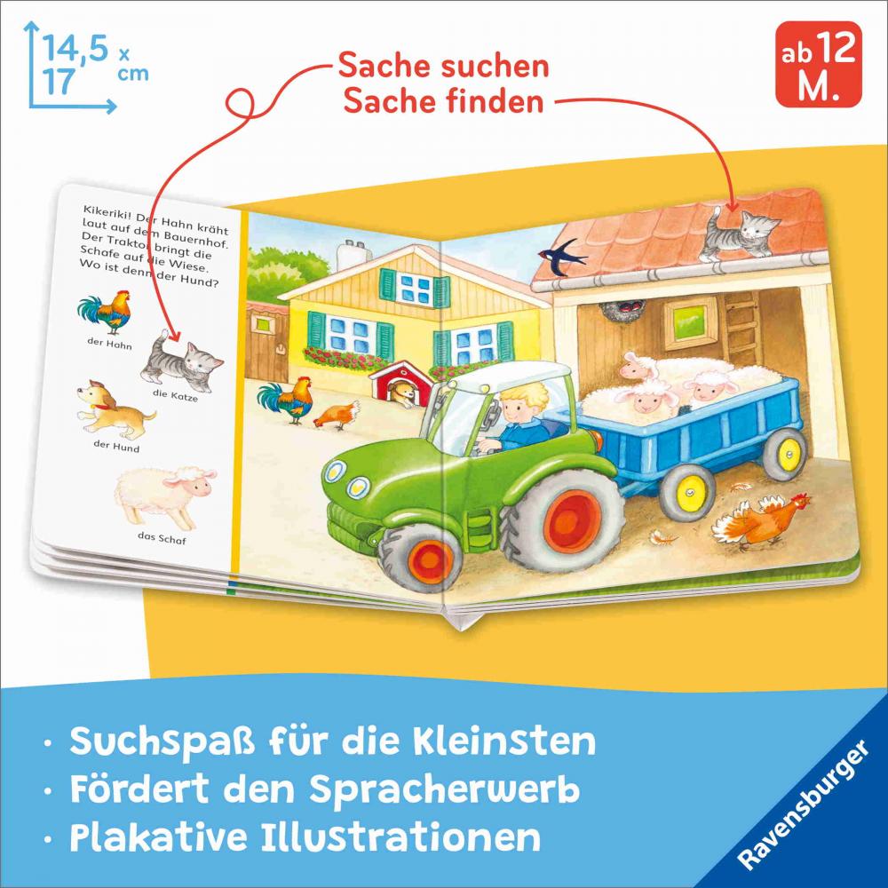 Ravensburger Buch Pappbilderbuch Spracherwerb Mein erstes Sachen suchen Bauernhof 42294