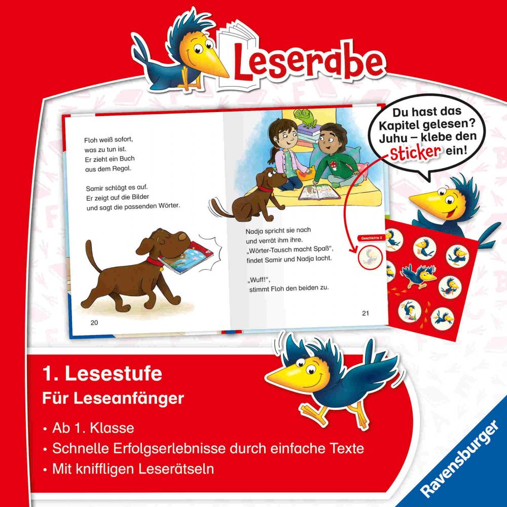 Ravensburger Buch Erstlesetitel Leserabe 1. Lesestufe Schulgeschichten mit Hund Floh 46433