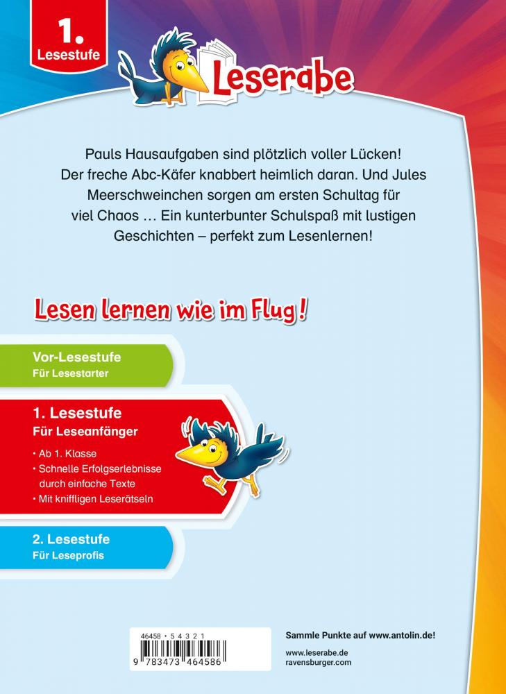 Ravensburger Buch Erstlesetitel Leserabe Sonderausgaben Schulabenteuer zum Lesenlernen 46458