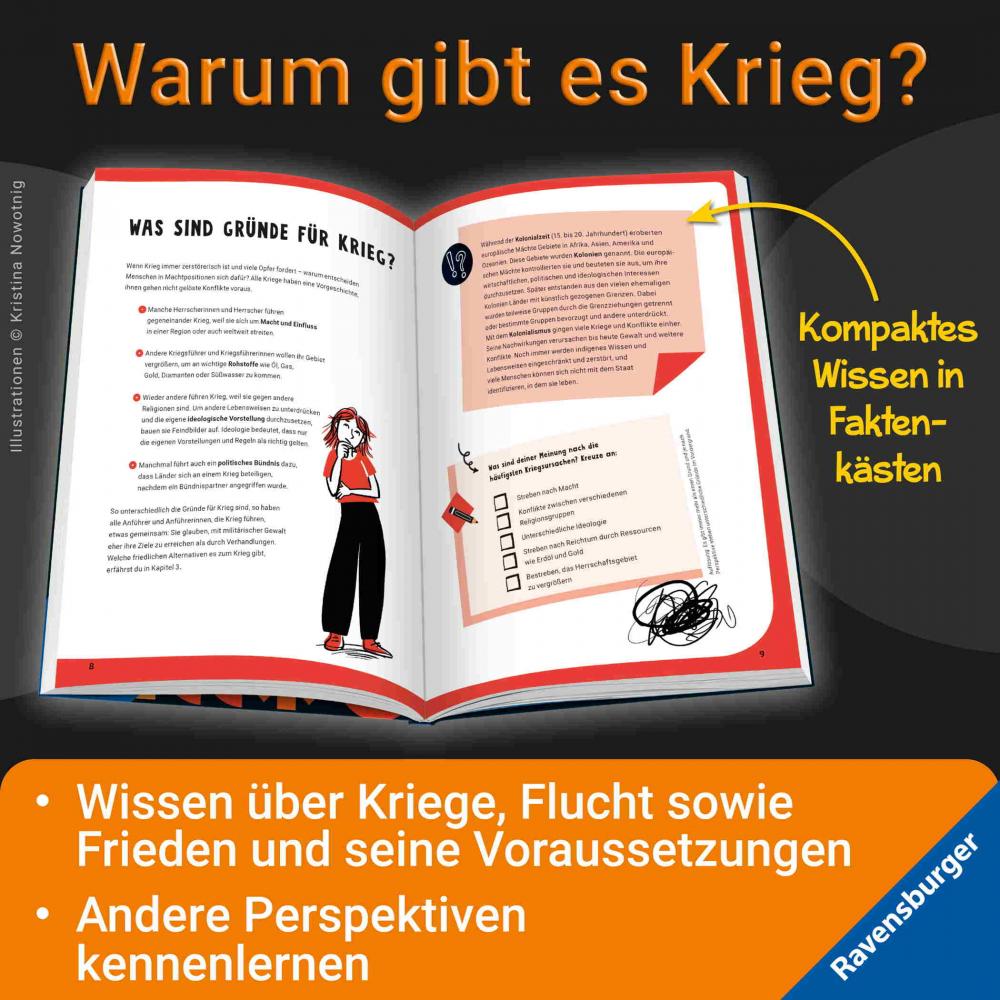 Ravensburger Buch Kindersachbuch Let's talk about Frieden und Kriege Dein Eintragebuch 48112