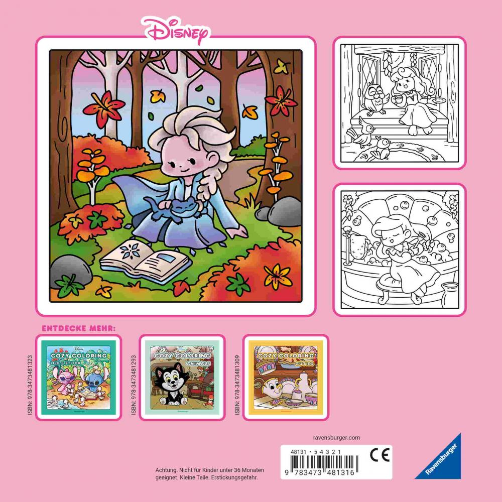 Ravensburger Buch Kreativität Cozy Coloring Disney Girl Moments 48131