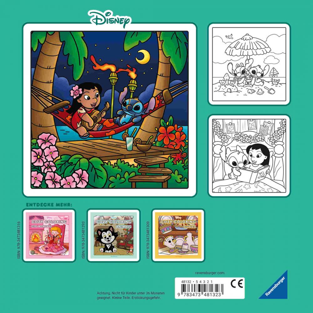 Ravensburger Buch Kreativität Cozy Coloring Disney Lilo & Stitch 48132