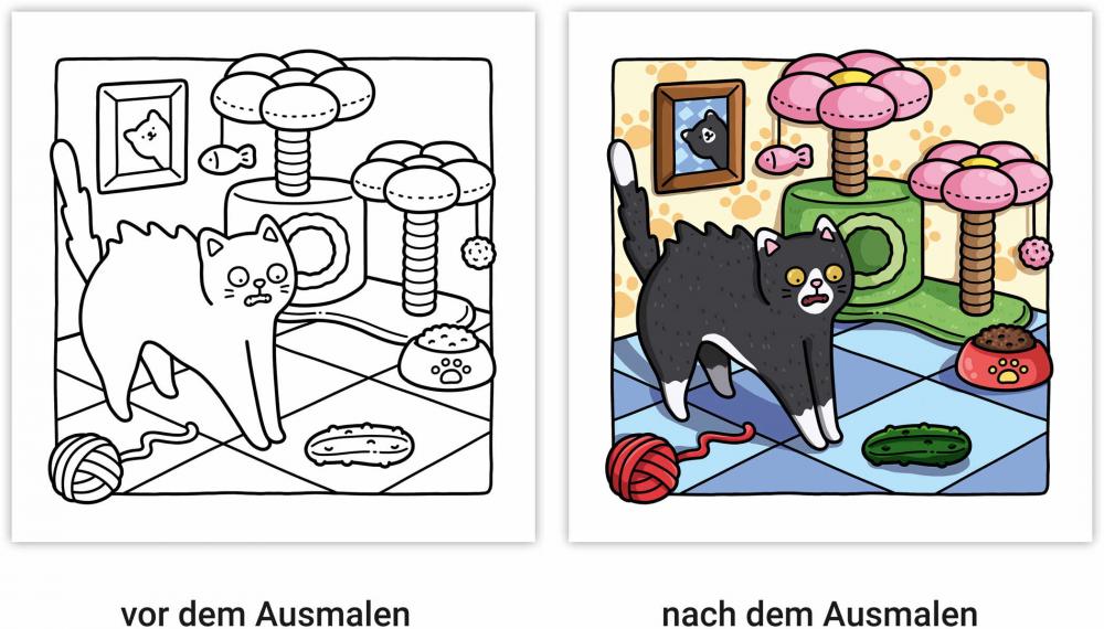 Ravensburger Buch Kreativität Cozy Coloring Naughty Cats 48135