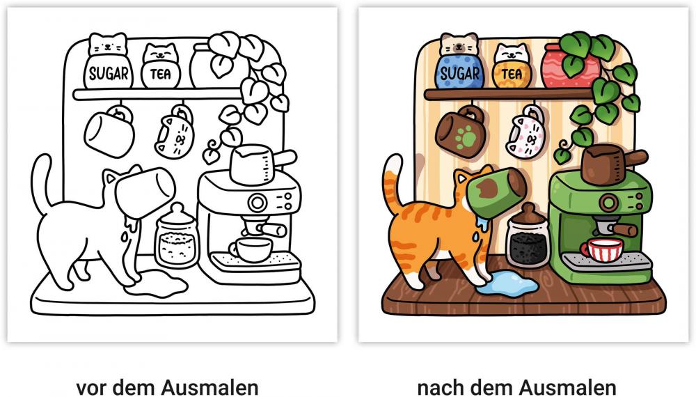 Ravensburger Buch Kreativität Cozy Coloring Naughty Cats 48135