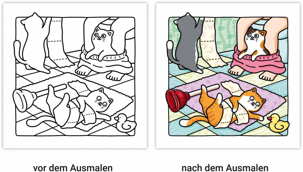 Ravensburger Buch Kreativität Cozy Coloring Naughty Cats 48135