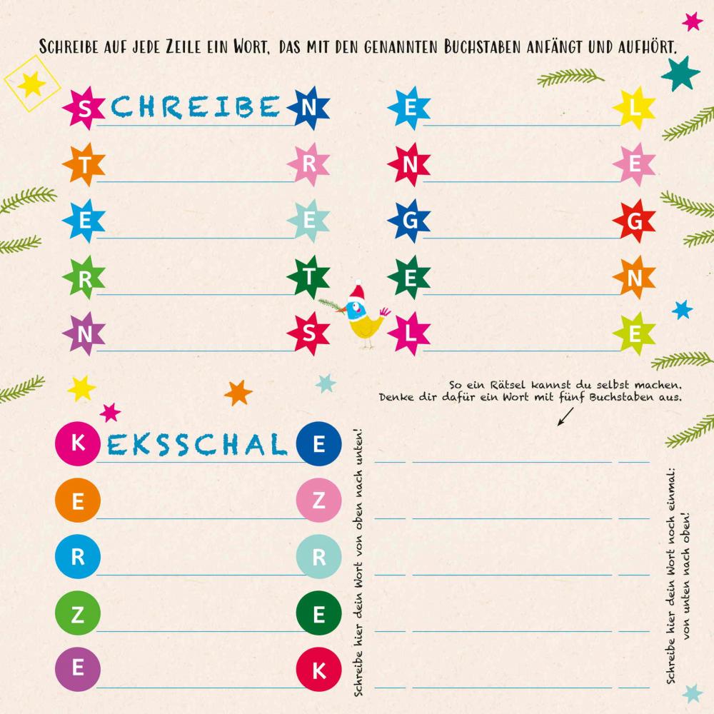 Ravensburger Buch Kreativität Mein Weihnachtsblock 24 Ideen zum Malen, Basteln, Rätseln 48833
