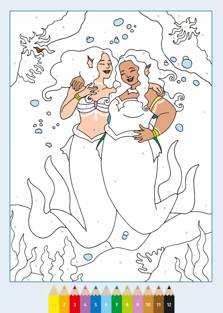 Ravensburger Buch Kreativität CreArt Malen nach Zahlen ab 7 Zauberpapier Meerjungfrauen 48844