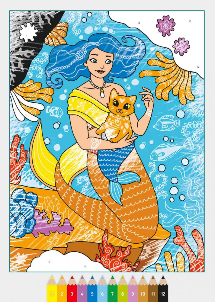 Ravensburger Buch Kreativität CreArt Malen nach Zahlen ab 7 Zauberpapier Meerjungfrauen 48844