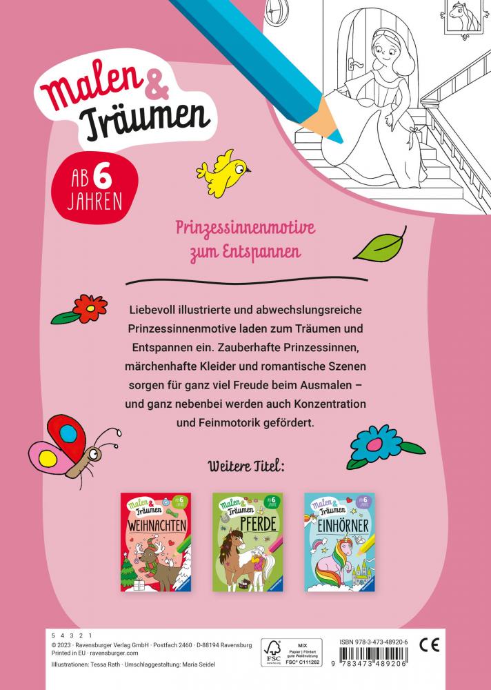 Ravensburger Buch Kreativität Prinzessinnen malen & träumen 48920