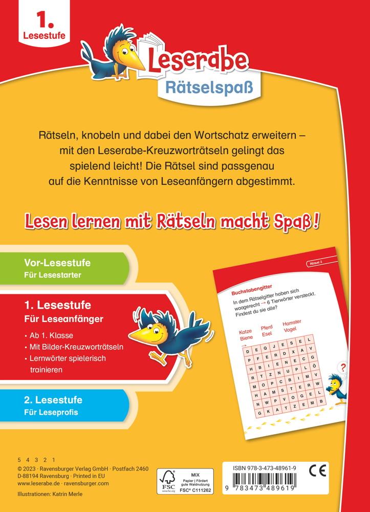 Ravensburger Buch Quiz und Rätsel Kreuzworträtsel zum Lesenlernen 48961