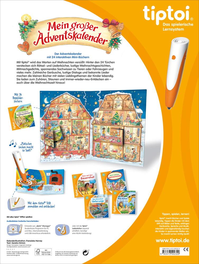 Ravensburger tiptoi Buch Adventskalender Mein großer Adventskalender 49232